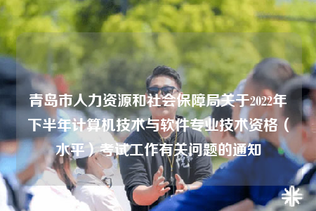 青島市人力資源和社會(huì)保障局關(guān)于2022年下半年計(jì)算機(jī)技術(shù)與軟件專業(yè)技術(shù)資格（水平）考試工作有關(guān)問(wèn)題的通知
